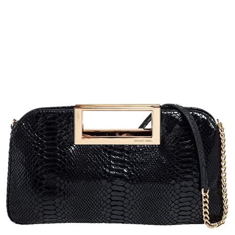 michael kors berkley python clutch|Michael Kors Black Python Effect Leather Berkley Clutch.